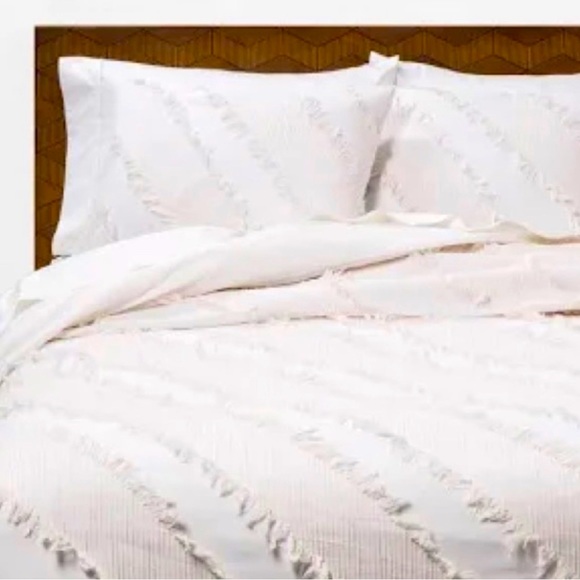 Opalhouse by target diagonal king size gray 3 piece duvet set - Picture 4 of 5